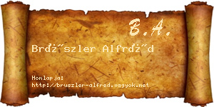 Brüszler Alfréd névjegykártya
